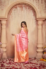 Women's designer cotton silk saree with blouse piece