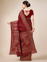 Women's cotton silk designer saree with blouse piece