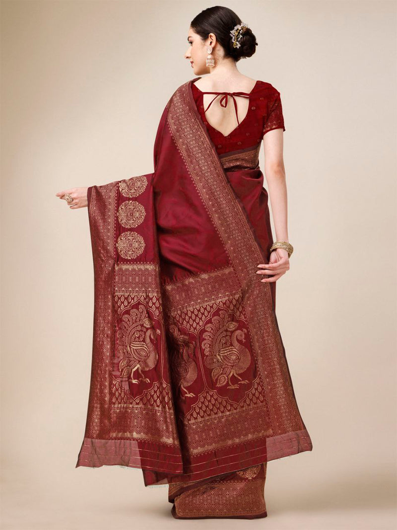 Women's cotton silk designer saree with blouse piece