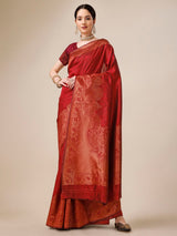 Saree with mirror work