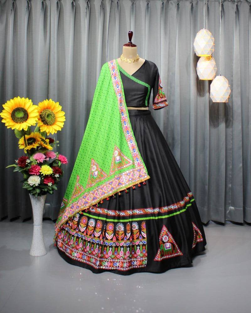 Black and Gold Kheila Lehenga Set - Rashika Sharma - East Boutique |  Combination dresses, Black and gold lehenga, Black lehenga