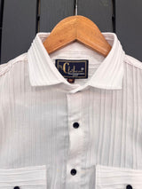 White Cotton Half Sleeves Shirts For Men's