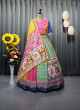 Multicolor Heavy Flair Soft Silk Designer Lehenga  Choli For Women