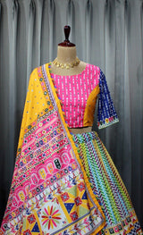 Multicolor Heavy Flair Soft Silk Designer Lehenga  Choli For Women