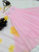 Pink Designers Silk Gown For Girl