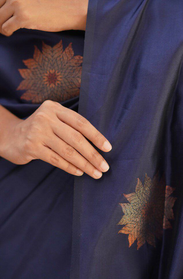 Blue Handwoven sarees online