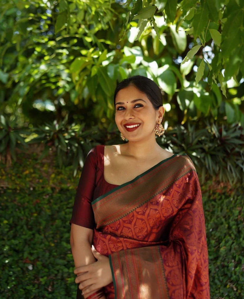 maroon saree