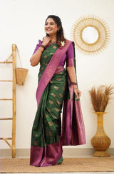 Green net saree