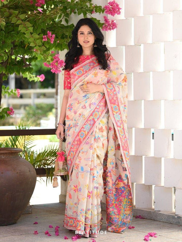 ruffle saree