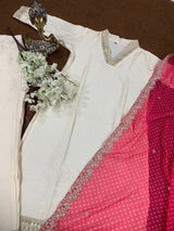 White Anarkali Suit Set