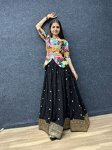 Designer Diamond Work And Kalamkari Design Crop Top