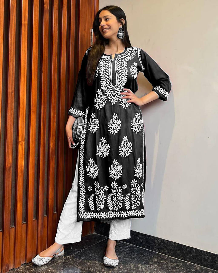 black rayon kurti