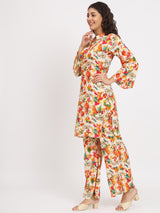 Multicolor printed top And plazzo co -ord set