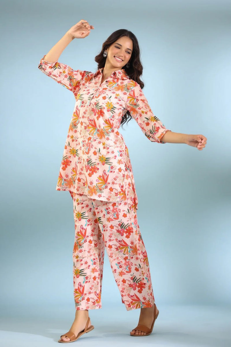 Multicolor Printed top And plazzo co -ord set