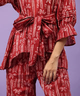 Red Printed top And plazzo co -ord set
