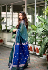 Blue Soft Silk Saree With Jacquard Work