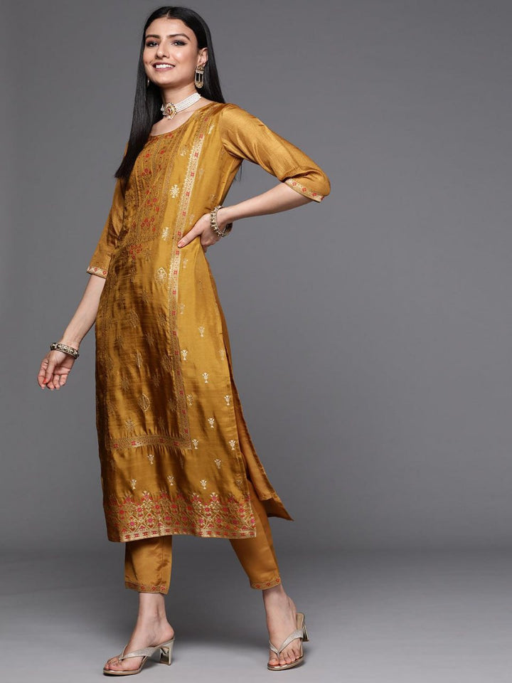 brown Block print kurta set