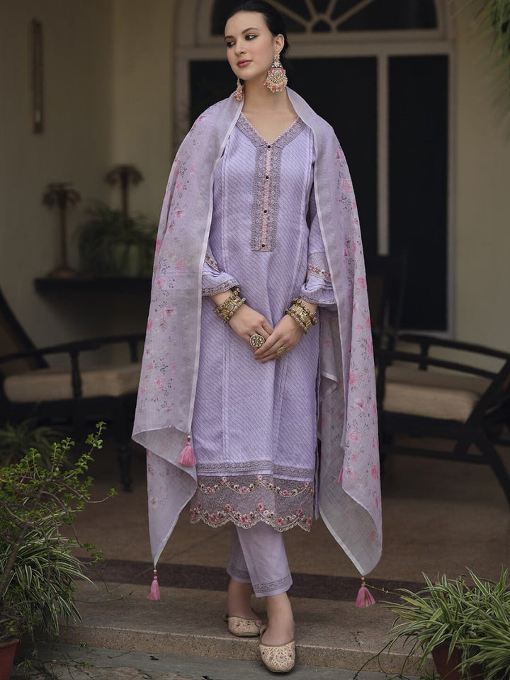 purple designer kurta set