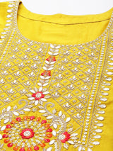 yellow Indo-western kurta set