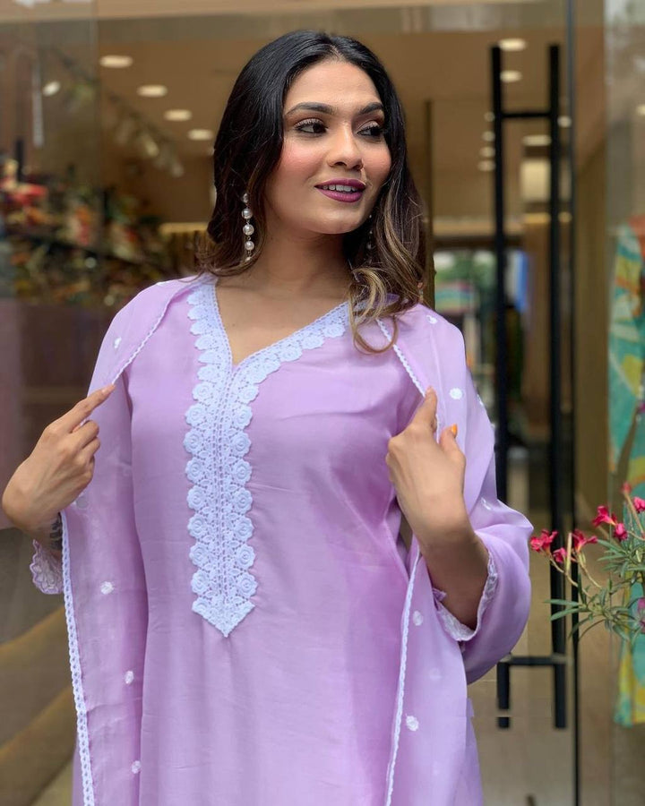 purple Designer kurta set