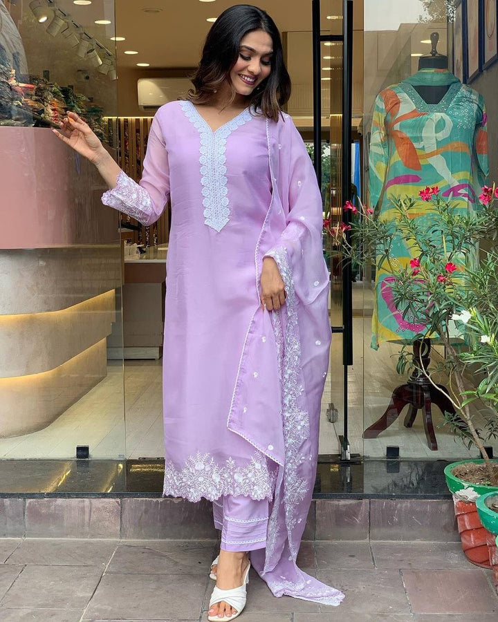 purple Kurti and palazzo set