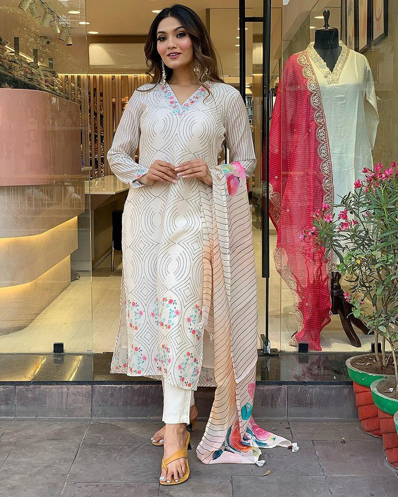 white Kurta with sharara set