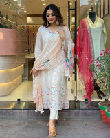 white Kurta with sharara set