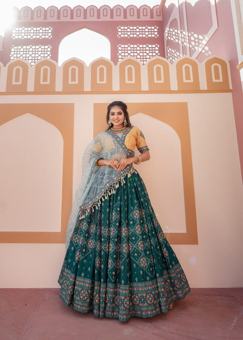 Aqua Green With attractive Dupatta