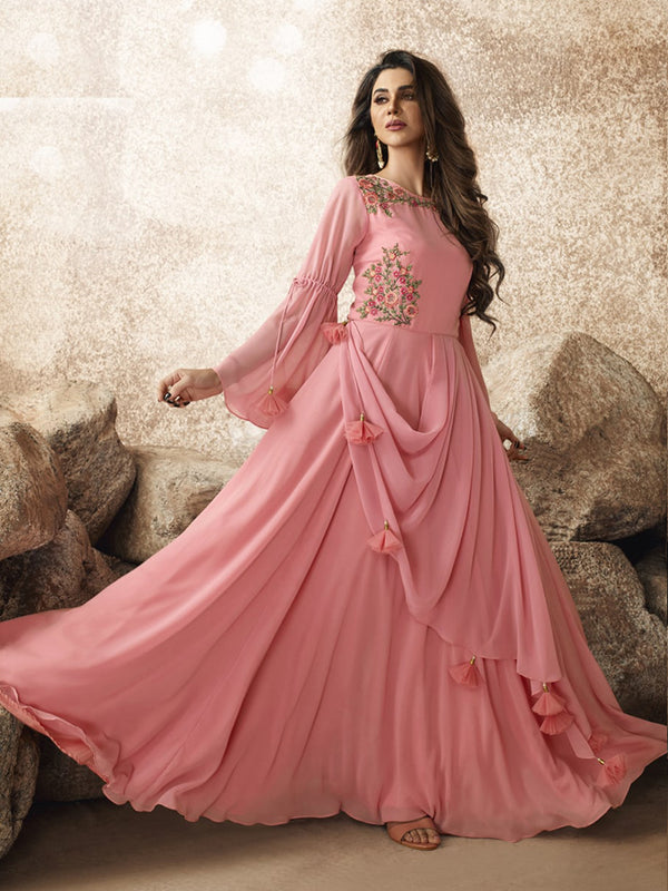 pink Long formal dresses