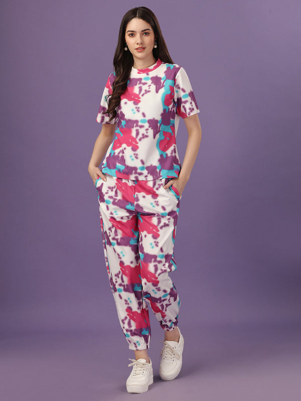 designer floral printed pure cotton night suit