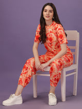 designer floral printed pure cotton night suit