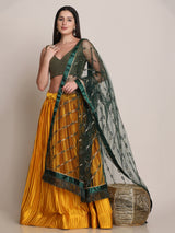 Yellow Shartin Silf Net Designer Lehenga Choli For Girls