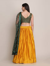 Yellow Shartin Silf Net Designer Lehenga Choli For Girls