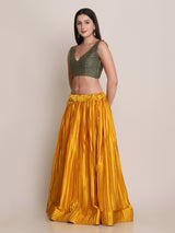 Yellow Shartin Silf Net Designer Lehenga Choli For Girls