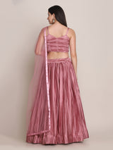 light pink satin silk latest designer lehenga choli for girls