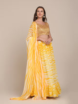 Yellow Floral Print Designer Lehenga Choli For Girls