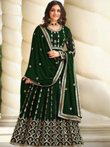 green heavy embroidery and sequence work sharara palzo