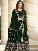 green heavy embroidery and sequence work sharara palzo