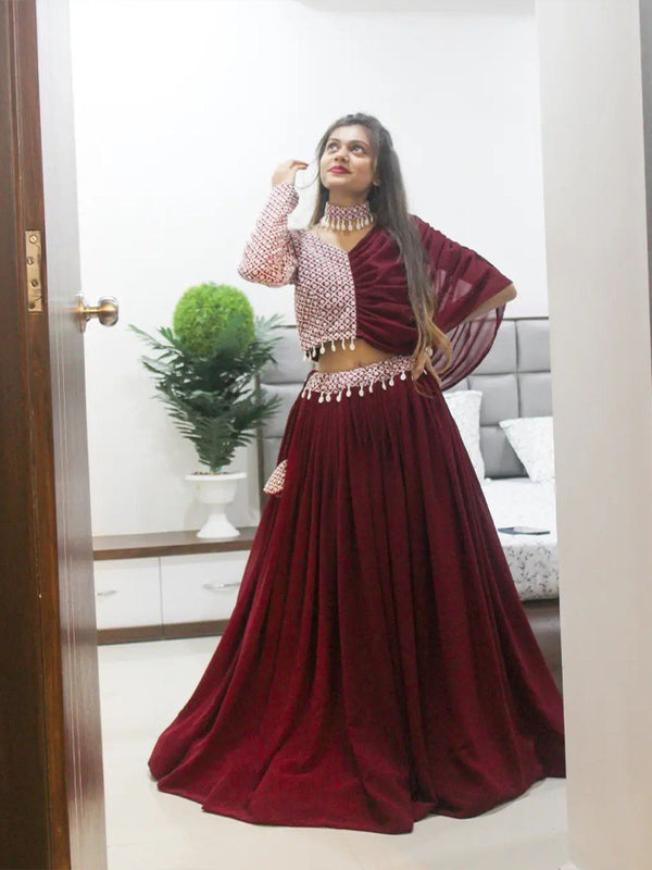 New designer party wear look lehenga choli.