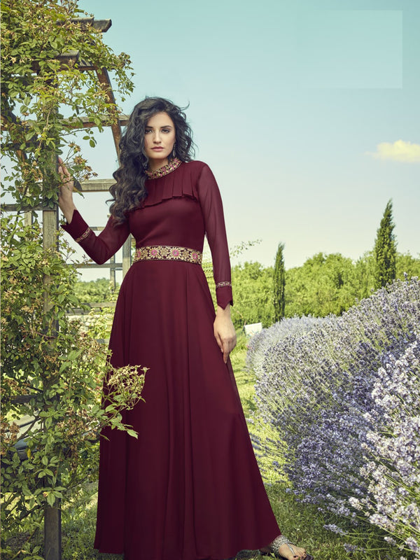 Maroon Designer gown