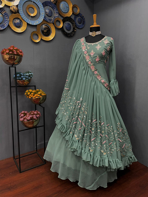 georgette indo western gown