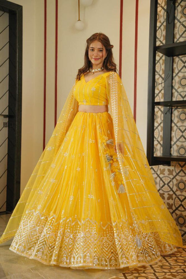 Yellow Lehengha Choli with dupata