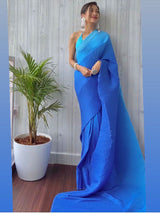 blue designer saree