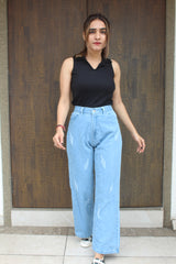 New designer trendy and stylist  bel bottom tering jeans for girls and women .