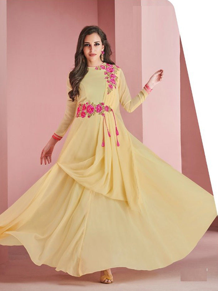 Yellow Designs Heavy Georgette Gown For Women