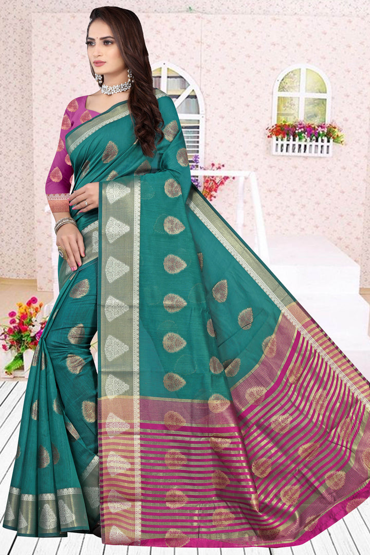 Gadwal sarees with zari border