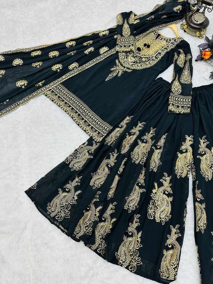 black Kurta with sharara set