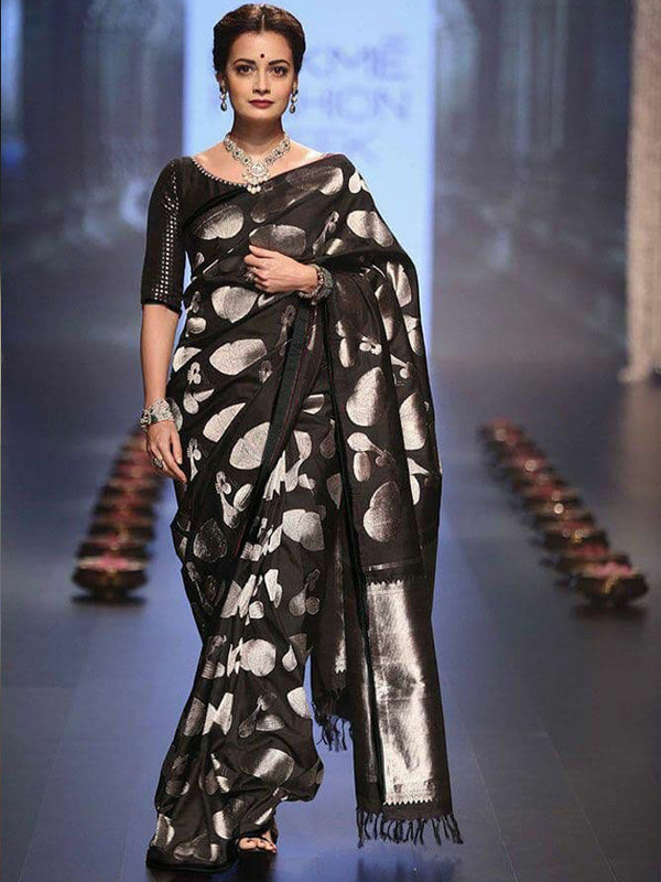 black silk saree