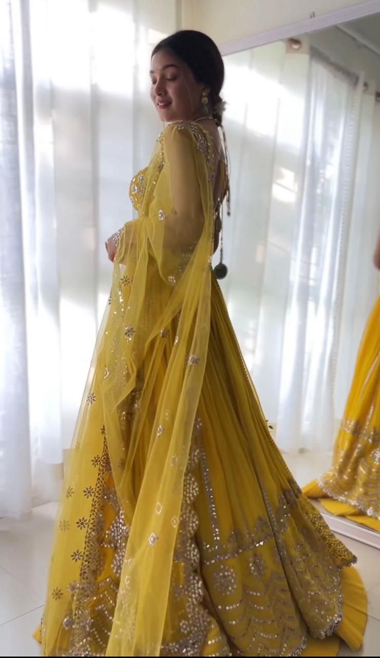 Yellow Lehengha Choli with dupata