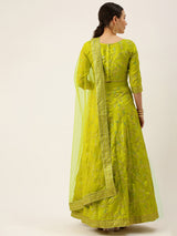 light green silk lehenga choli for women